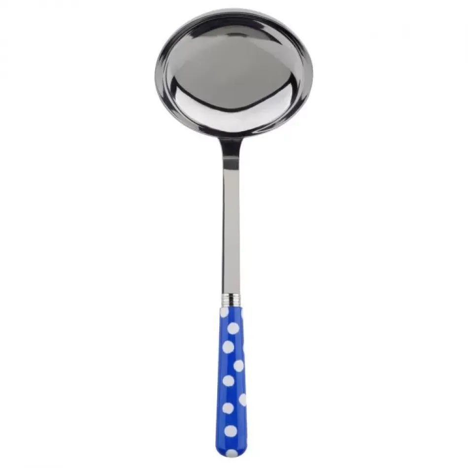 White Dots Lapis Blue Ladle 10.5"