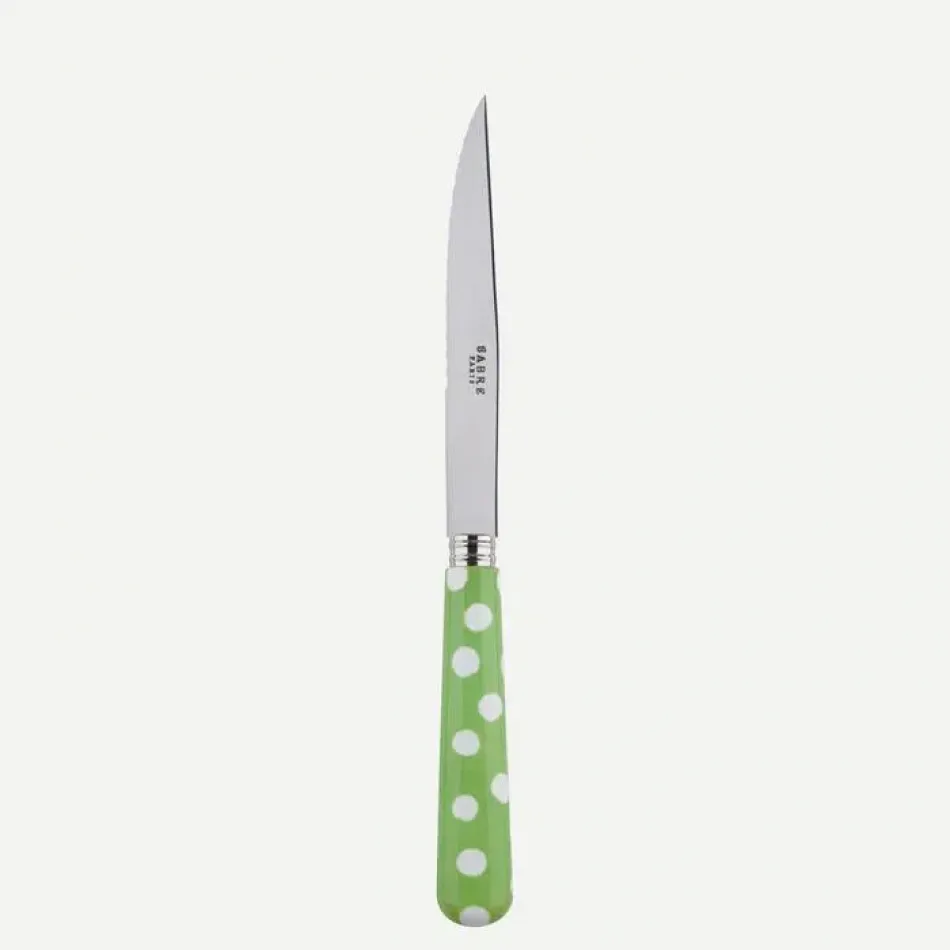 White Dots Garden Green Steak Knife 9"