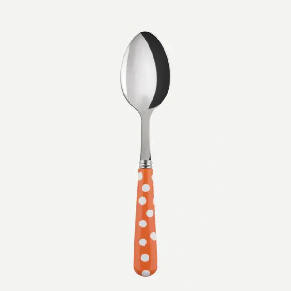 White Dots Orange Dessert Spoon 7.5"