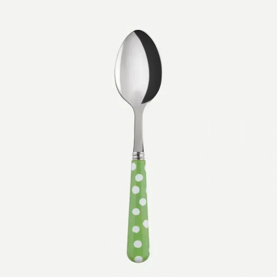 White Dots Garden Green Dessert Spoon 7.5"