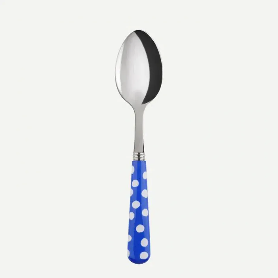 White Dots Lapis Blue Dessert Spoon 7.5"