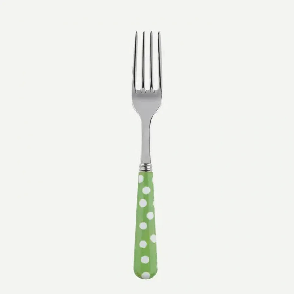 White Dots Garden Green Salad Fork 7.5"