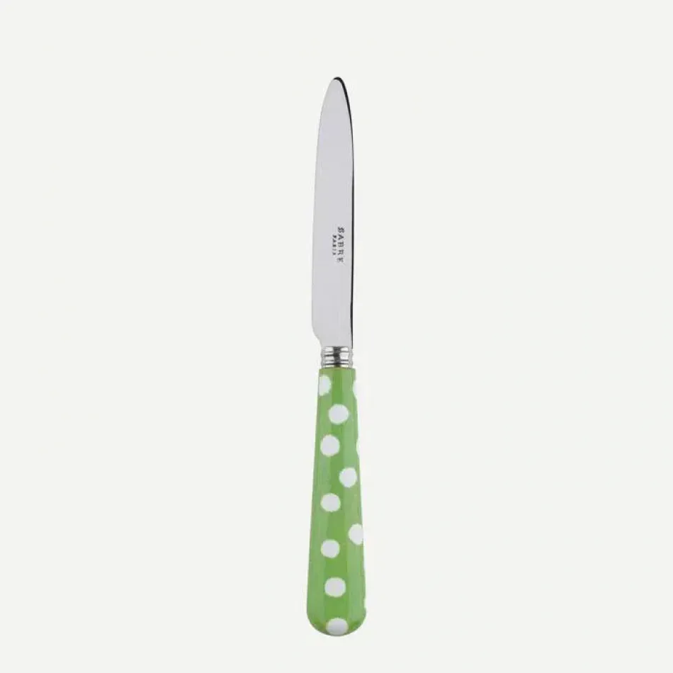 White Dots Garden Green Dessert Knife 8"