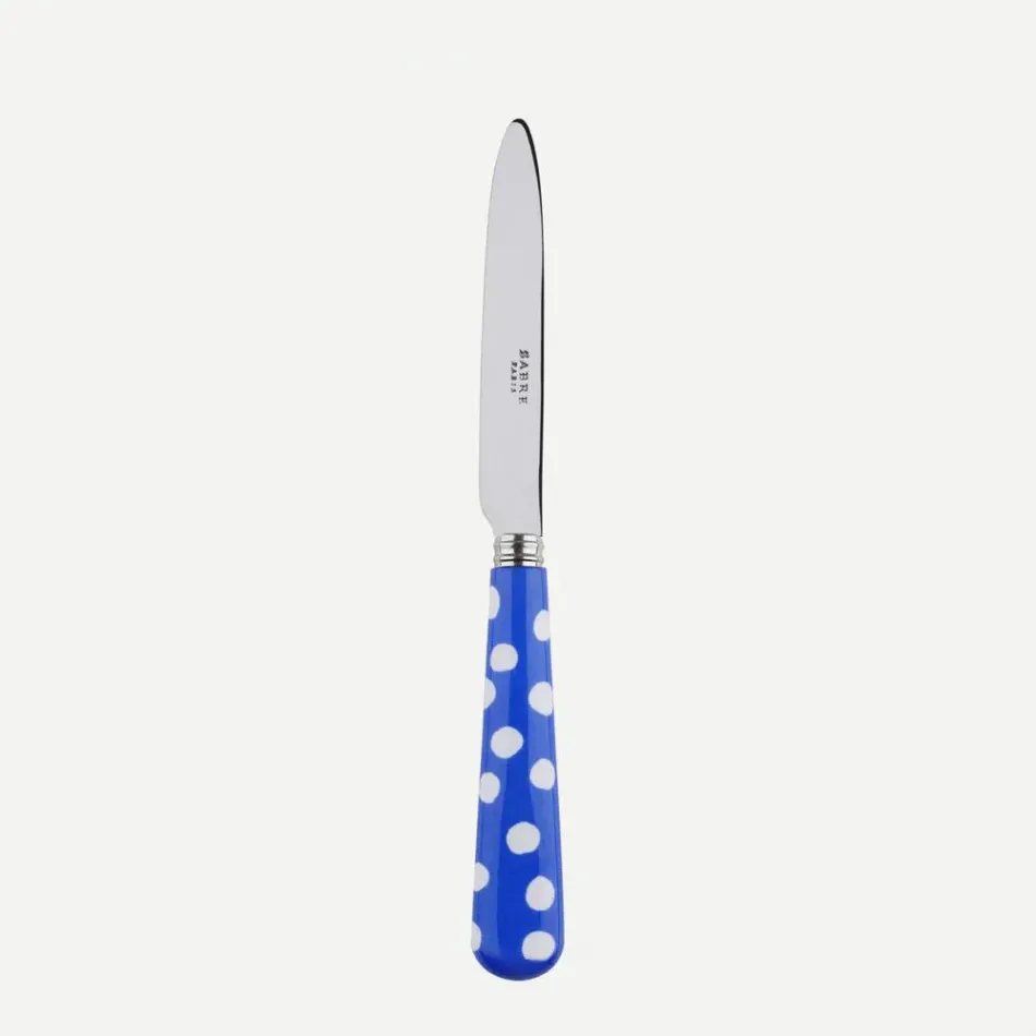 White Dots Lapis Blue Dessert Knife 8"