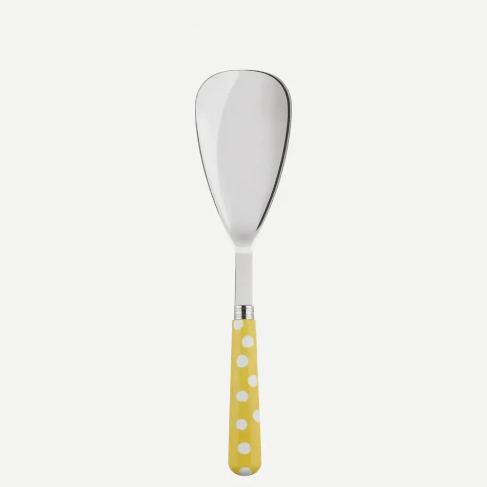 White Dots Yellow Rice Serving Spoon 10"