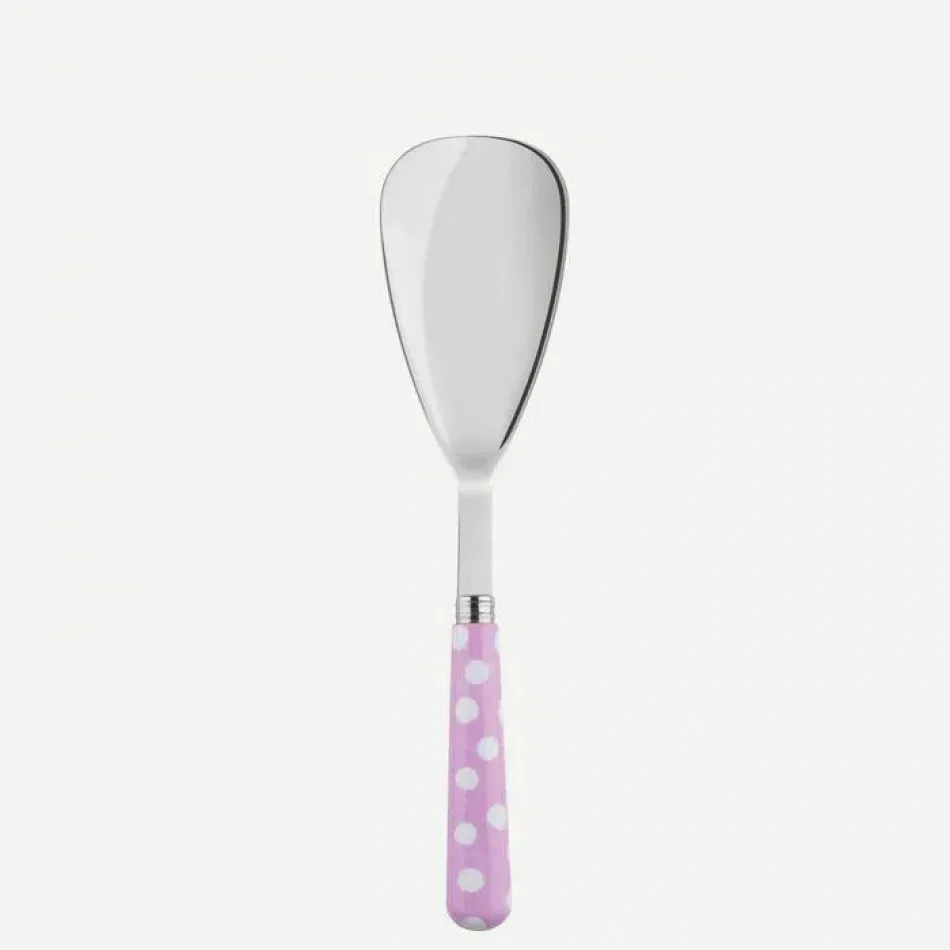 White Dots Pink Rice Serving Spoon 10"