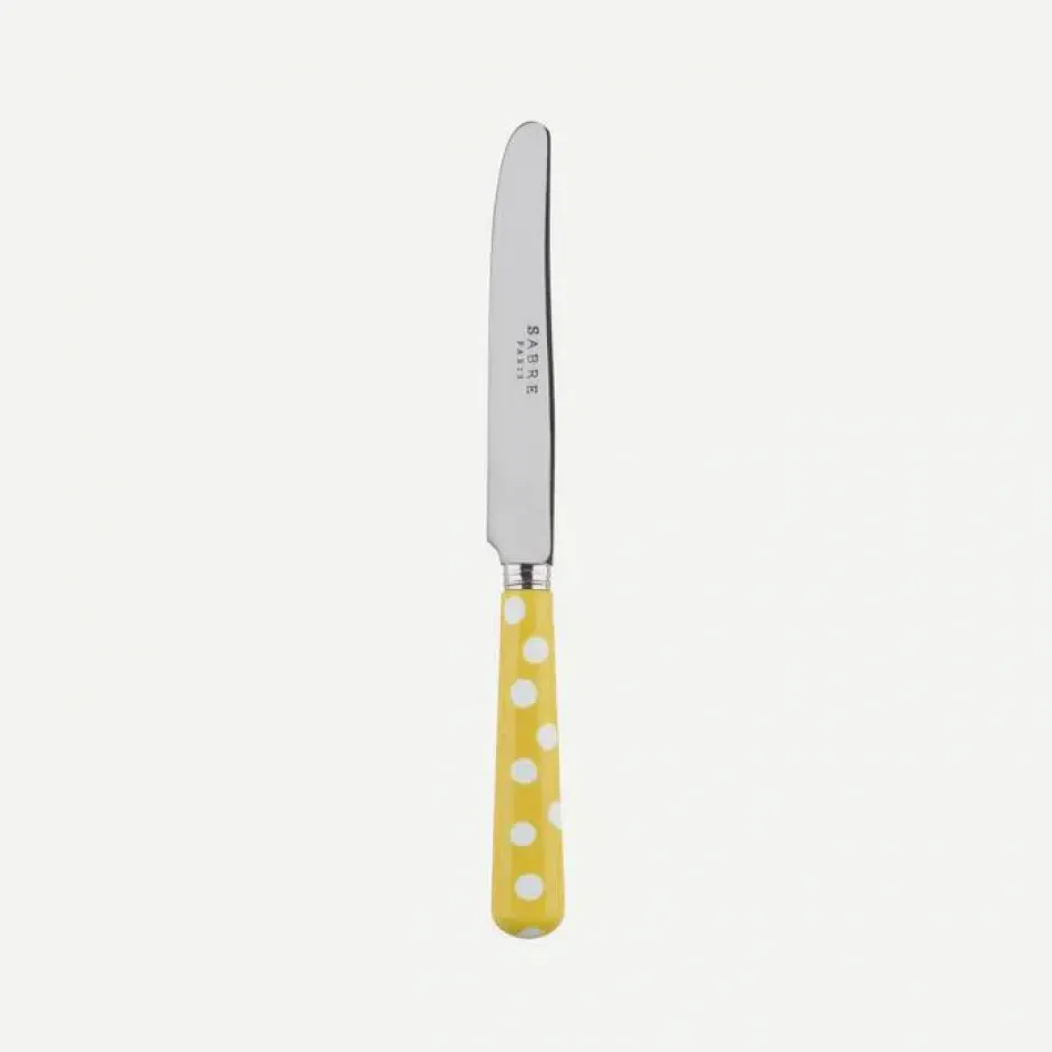 White Dots Yellow Breakfast Knife 6.75"