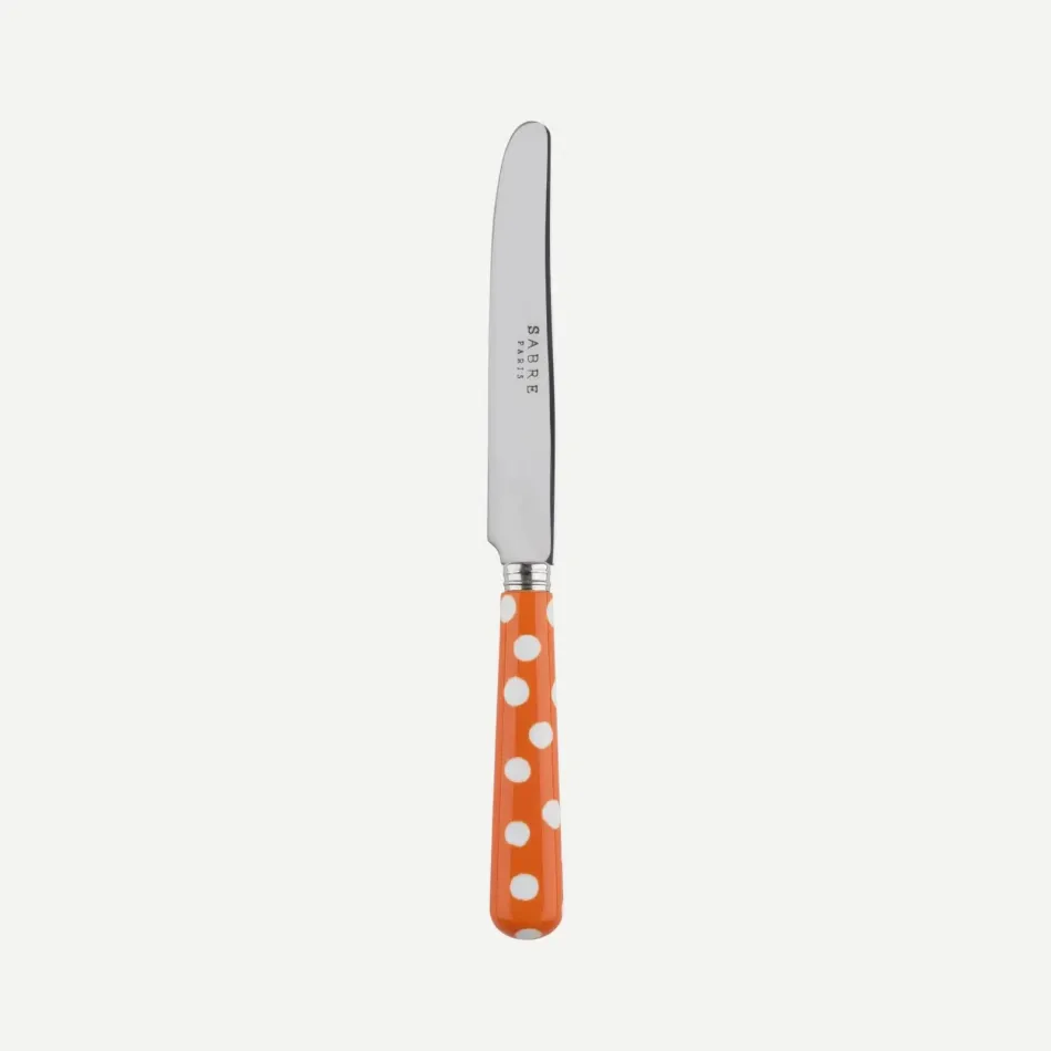 White Dots Orange Breakfast Knife 6.75"