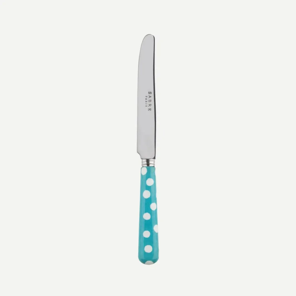 White Dots Turquoise Breakfast Knife 6.75"