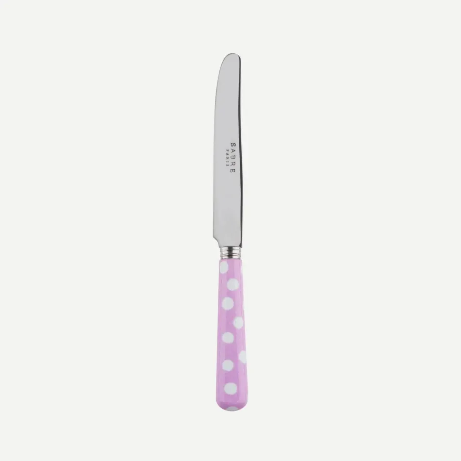 White Dots Pink Breakfast Knife 6.75"