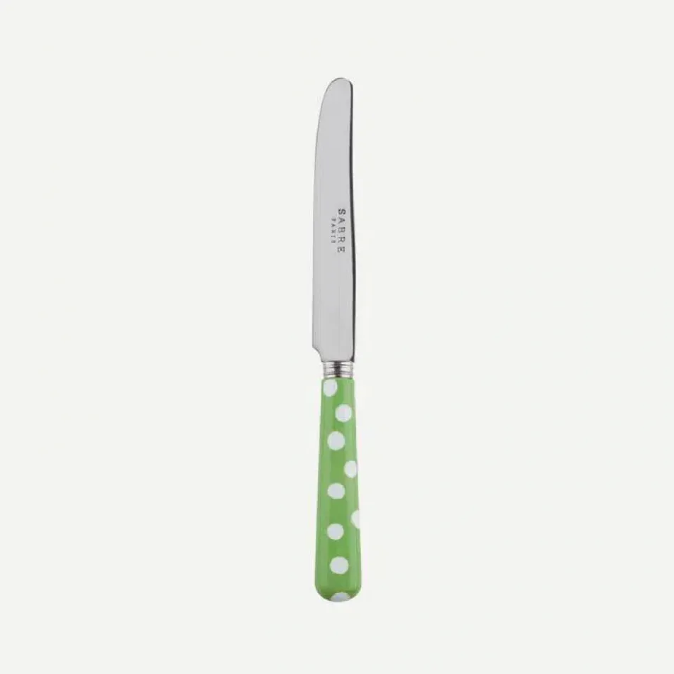 White Dots Garden Green Breakfast Knife 6.75"