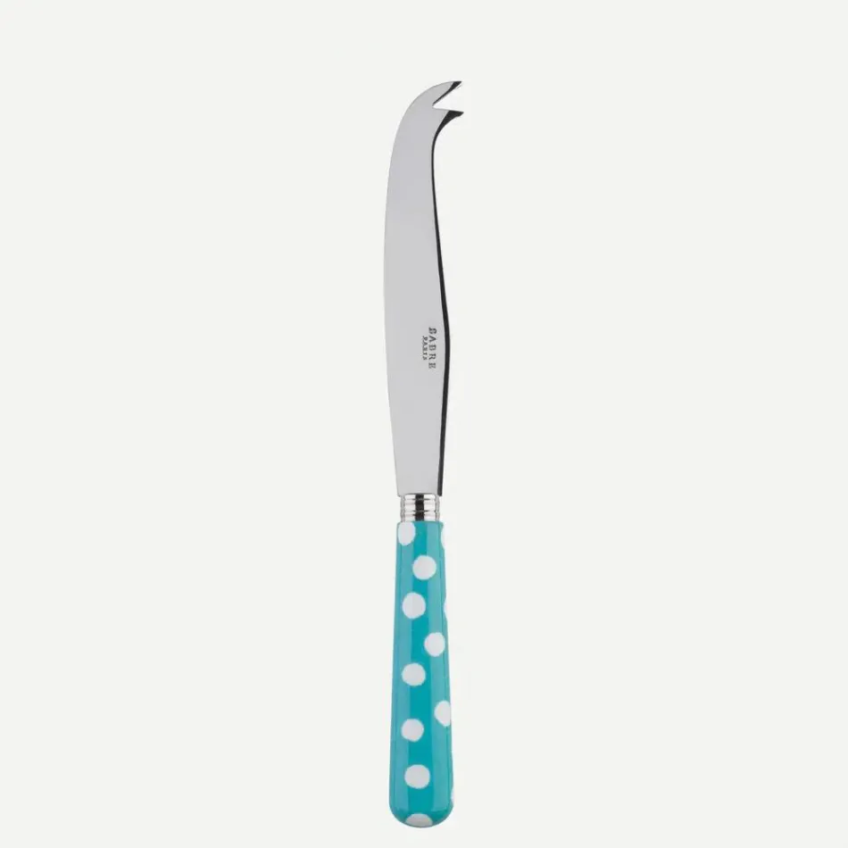 White Dots Turquoise Large Cheese Knife 9.5"