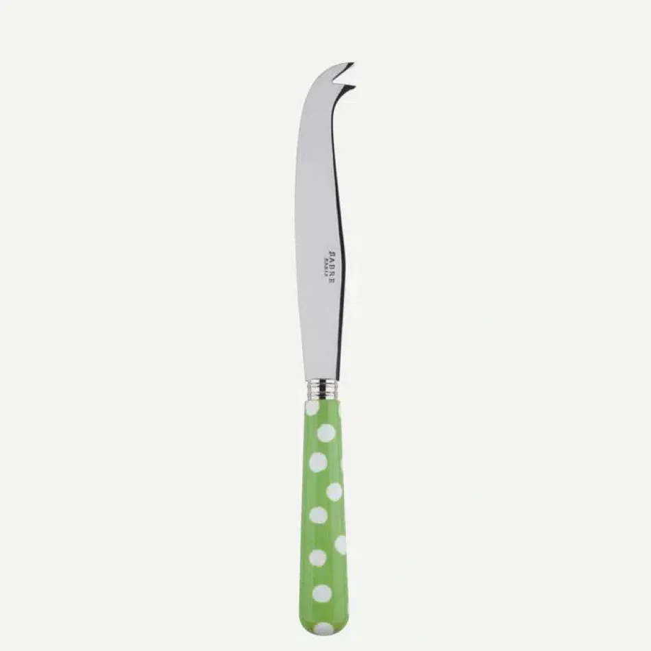 White Dots Garden Green Large Cheese Knife 9.5"