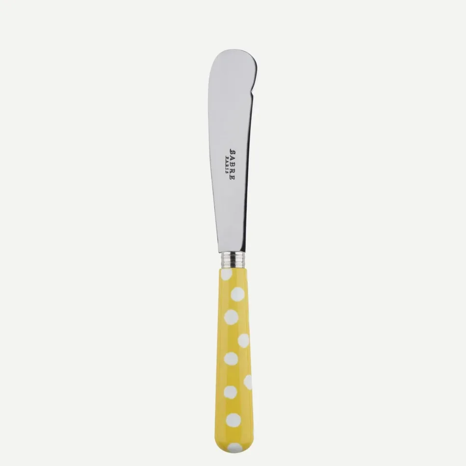 White Dots Yellow Butter Knife 7.75"