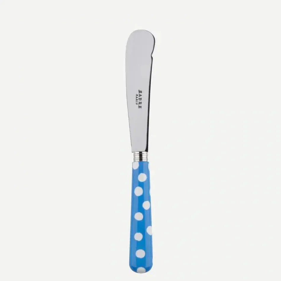 White Dots Light Blue Butter Knife 7.75"