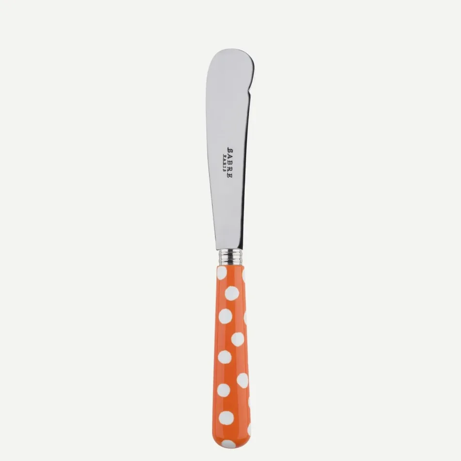 White Dots Orange Butter Knife 7.75"