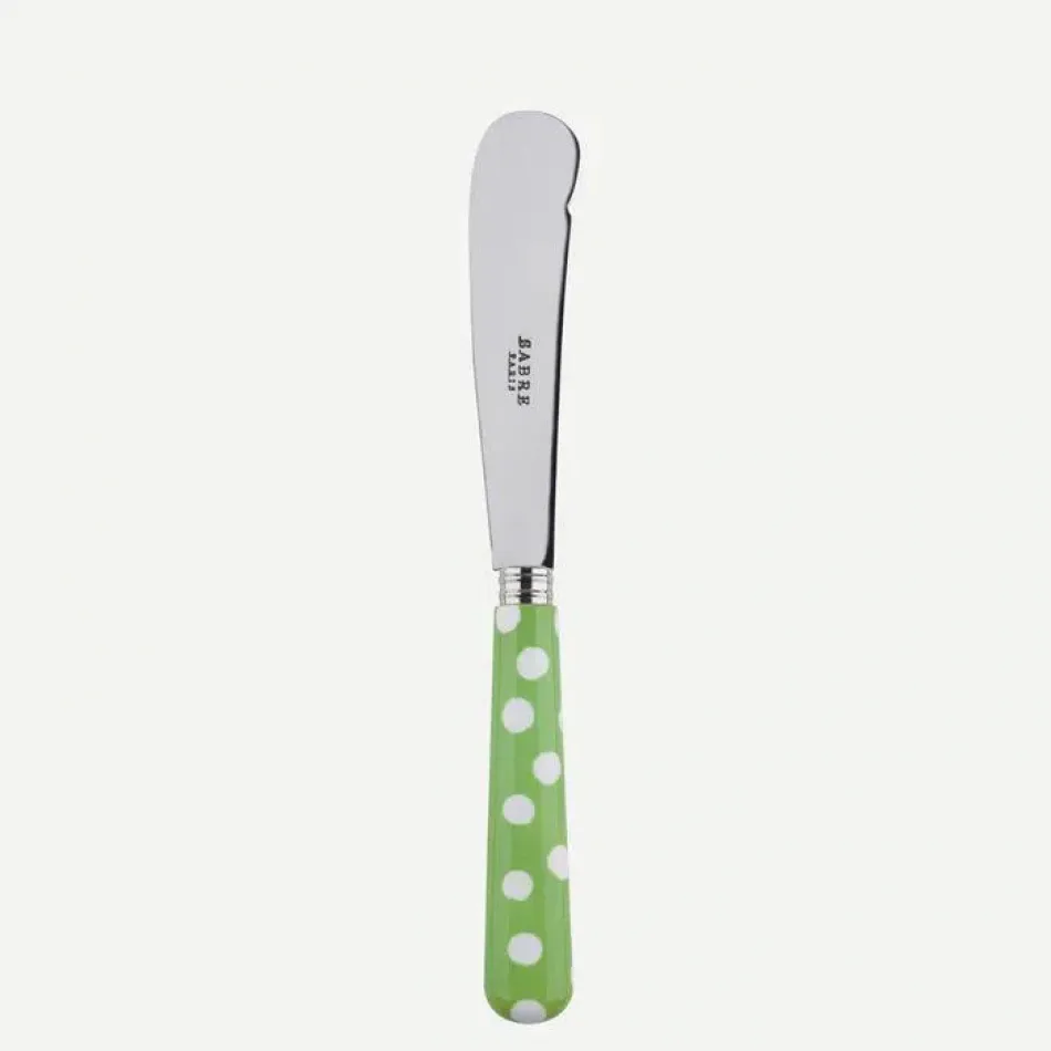 White Dots Garden Green Butter Knife 7.75"