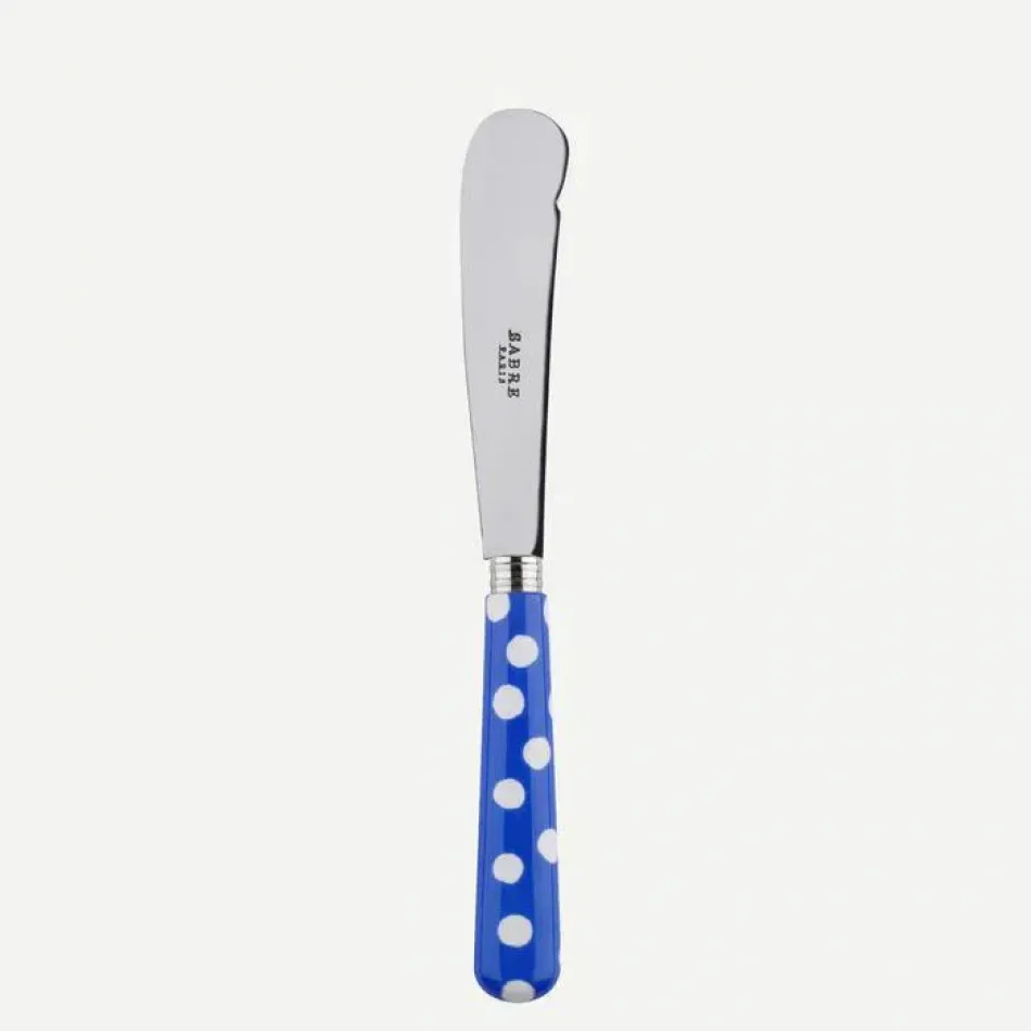 White Dots Lapis Blue Butter Knife 7.75"