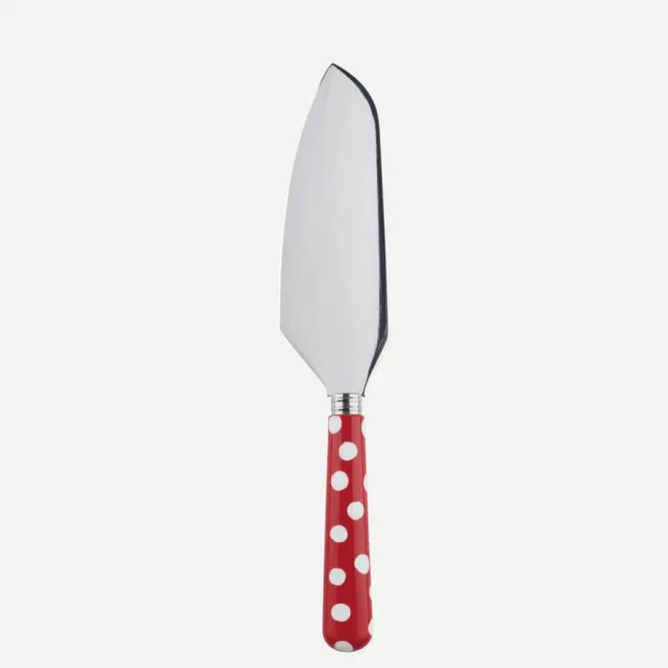 White Dots Red Pie Server 10"