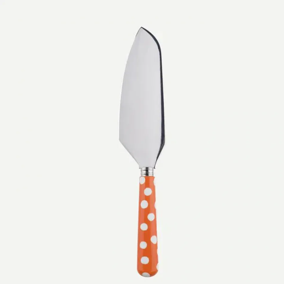 White Dots Orange Pie Server 10"