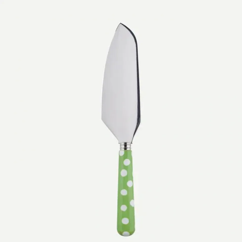 White Dots Garden Green Pie Server 10"