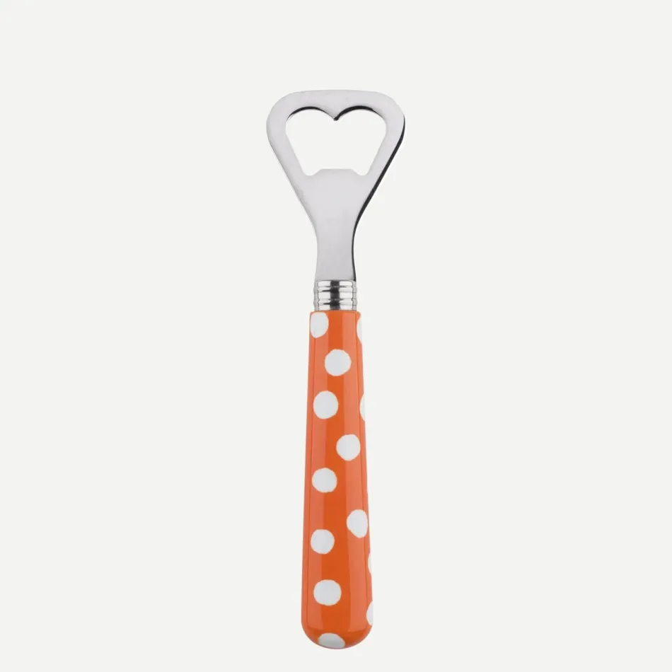 White Dots Orange Bottle Opener 6.25"