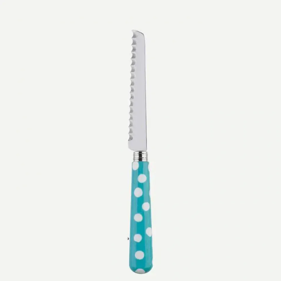 White Dots Turquoise Tomato Knife 8.5"