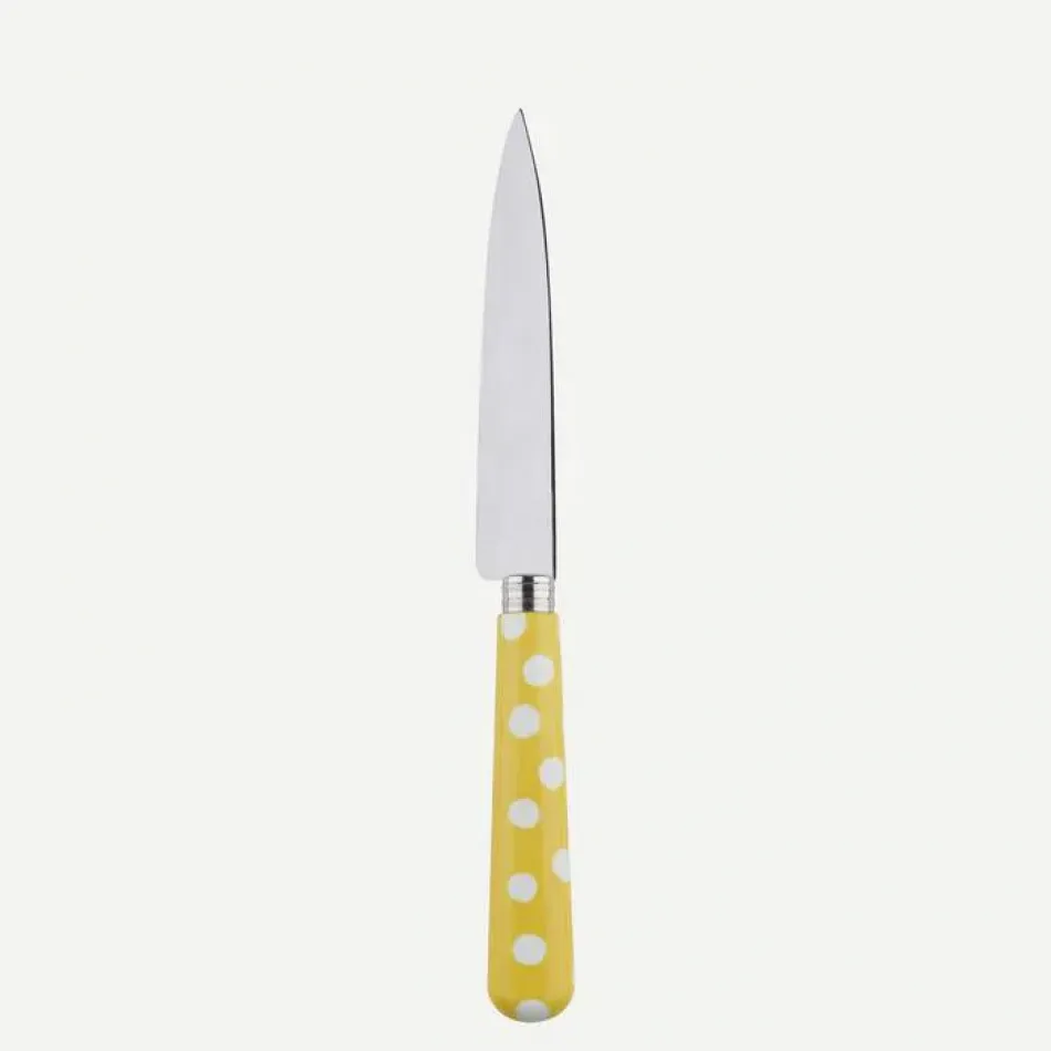 White Dots Yellow Kitchen Knife 8.25"