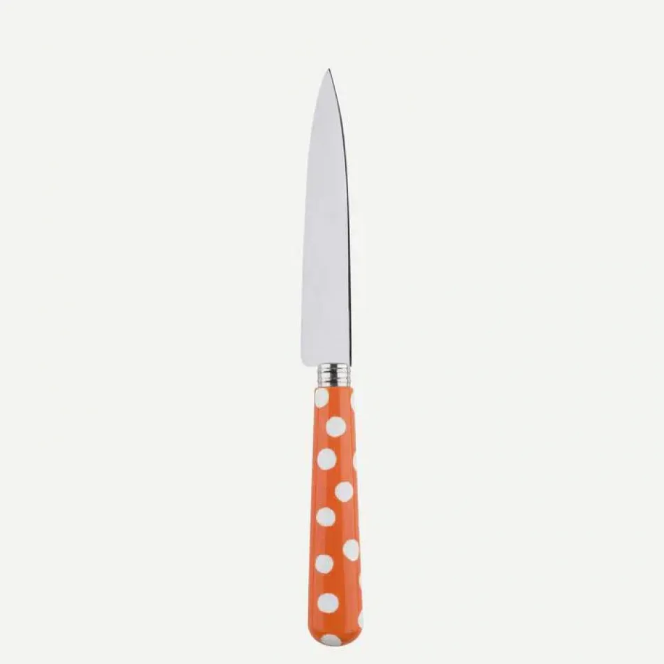 White Dots Orange Kitchen Knife 8.25"