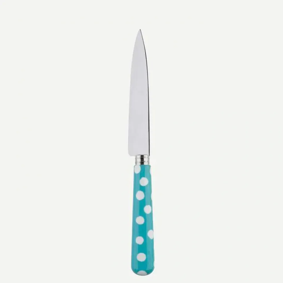 White Dots Turquoise Kitchen Knife 8.25"