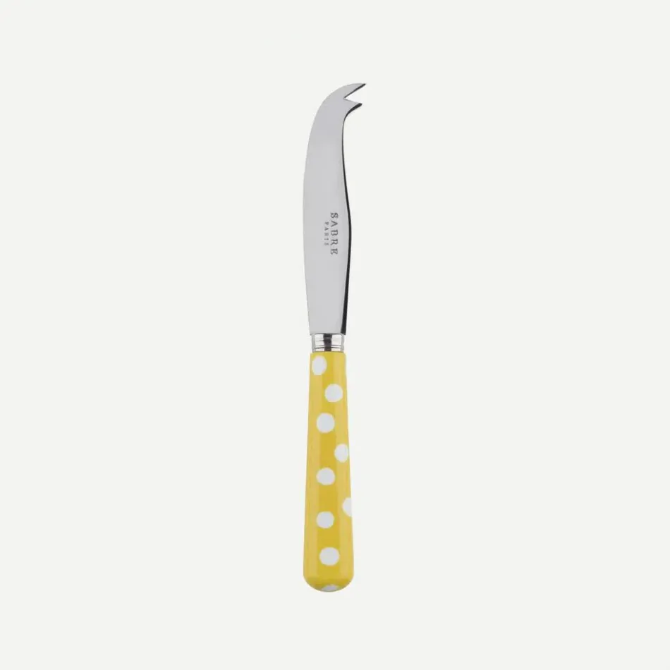 White Dots Yellow Small Cheese Knife 6.75"