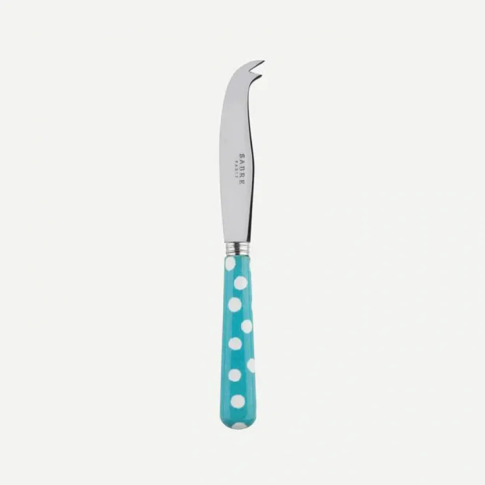 White Dots Turquoise Small Cheese Knife 6.75"