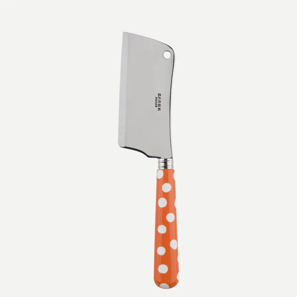 White Dots Orange Cheese Cleaver 8"