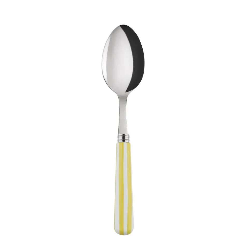 White Stripe Yellow Soup Spoon 8.5"