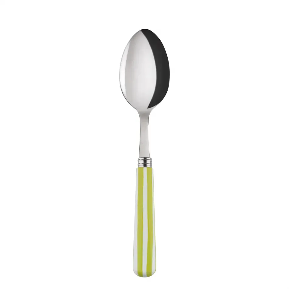 White Stripe Lime Soup Spoon 8.5"