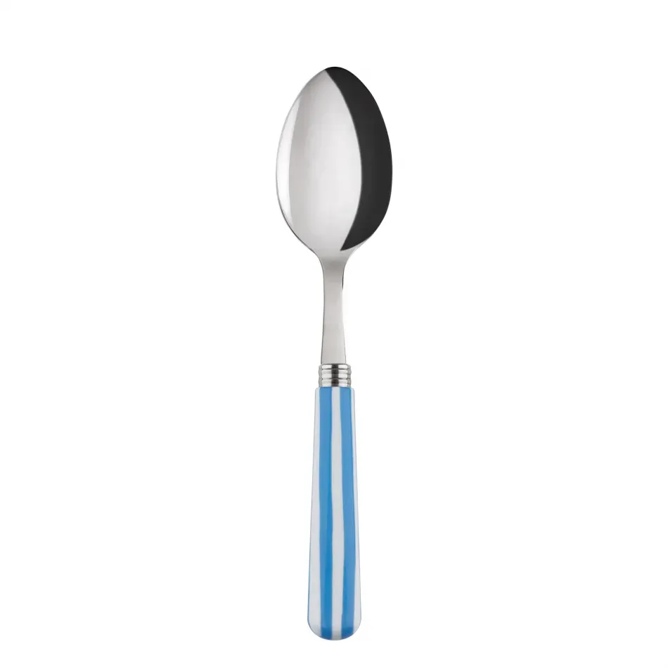 White Stripe Light Blue Soup Spoon 8.5"