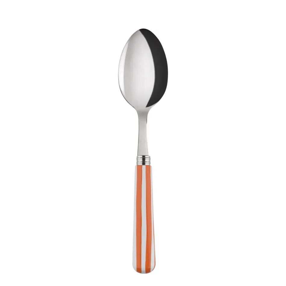 White Stripe Orange Soup Spoon 8.5"