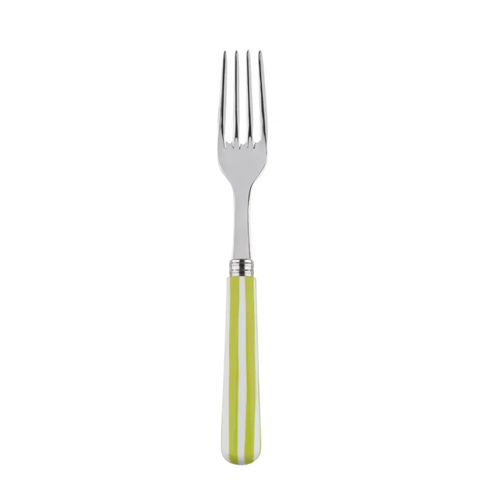 White Stripe Lime Dinner Fork 8.5"