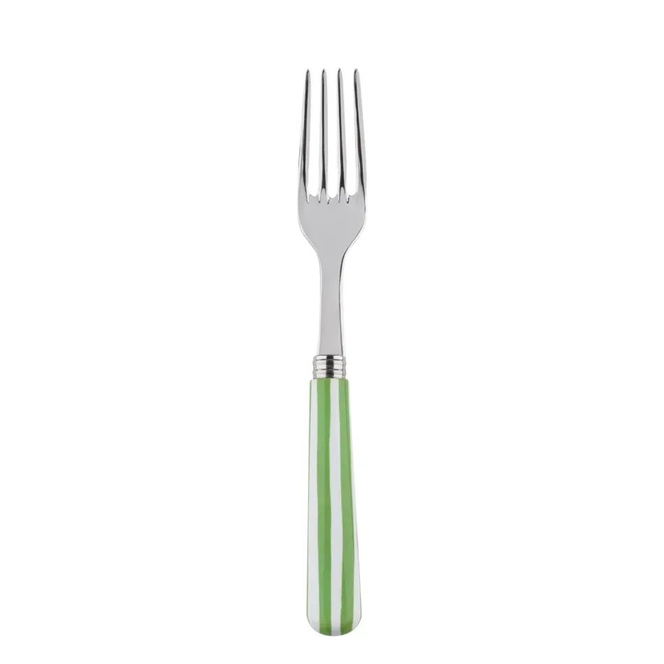 White Stripe Garden Green Dinner Fork 8.5"