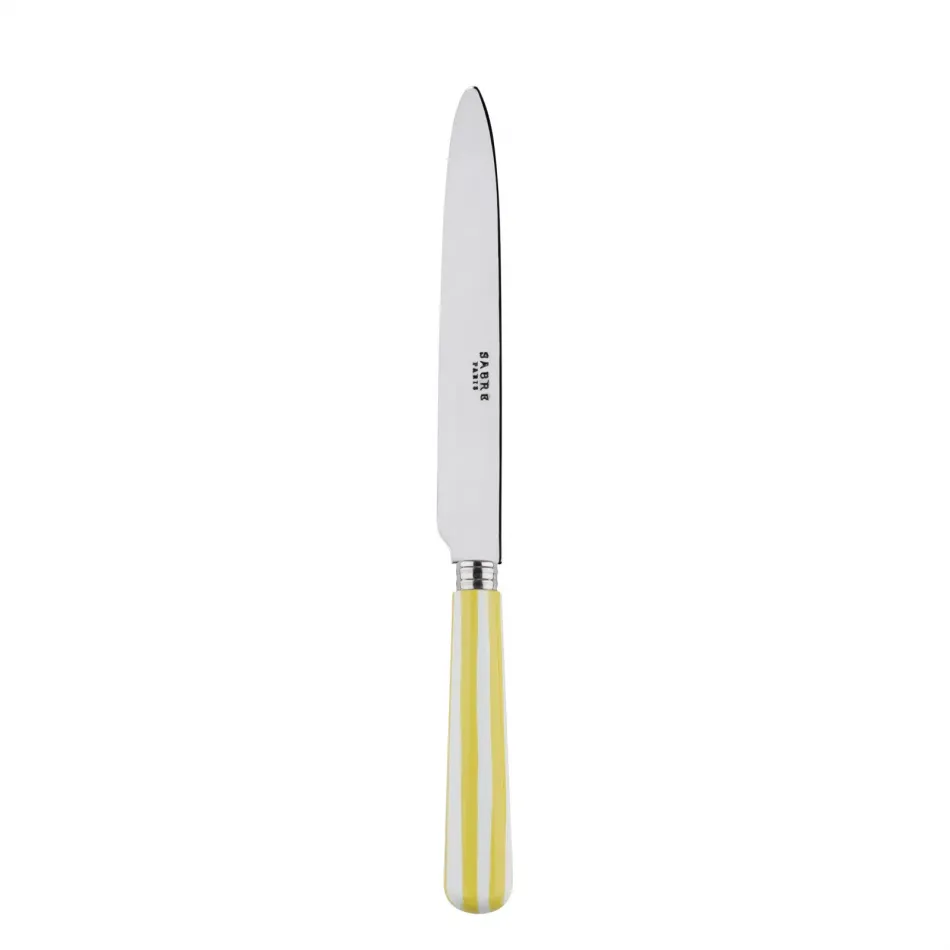 White Stripe Yellow Dinner Knife 9.25"