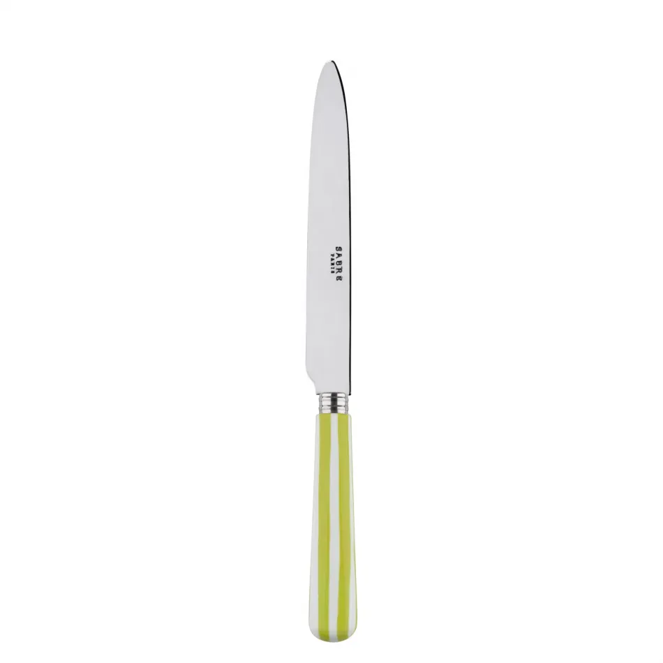 White Stripe Lime Dinner Knife 9.25"