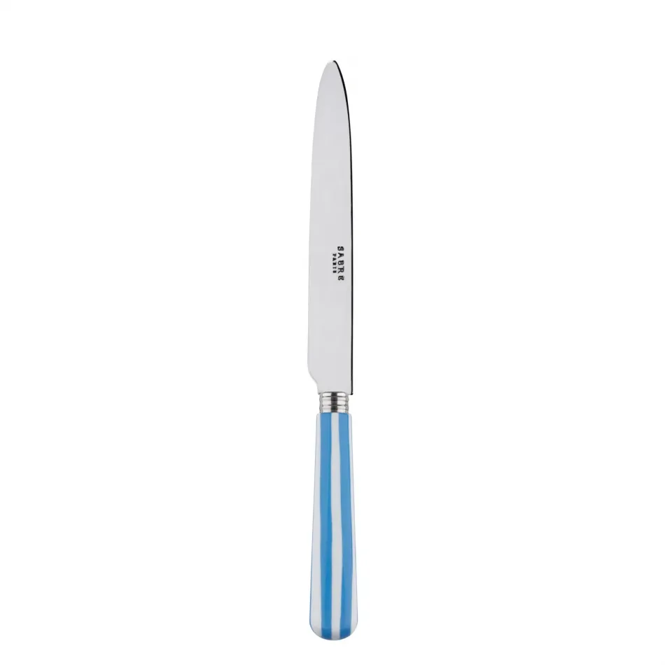 White Stripe Light Blue Dinner Knife 9.25"