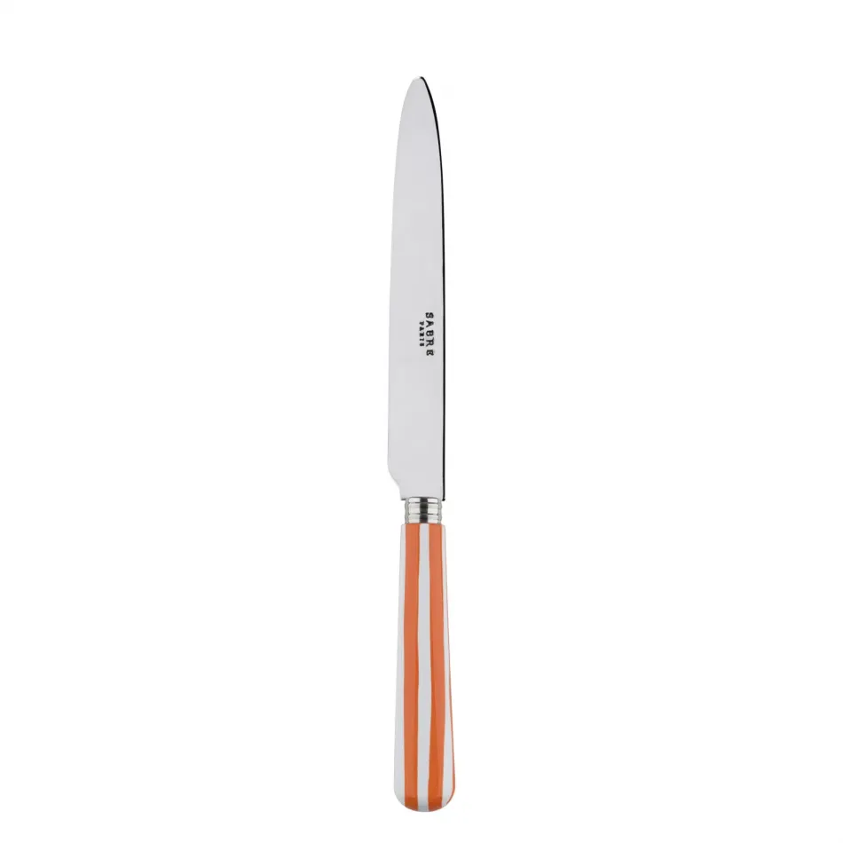 White Stripe Orange Dinner Knife 9.25"