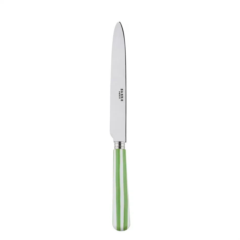 White Stripe Garden Green Dinner Knife 9.25"