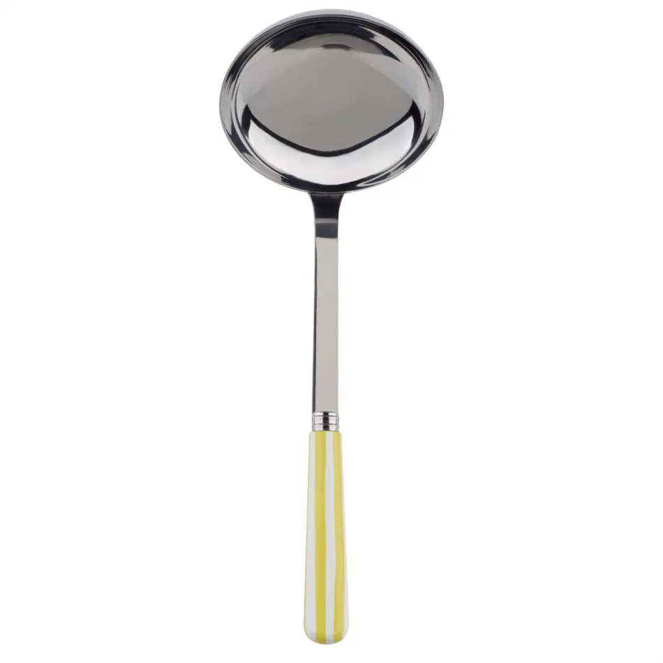 White Stripe Yellow Ladle 10.5"