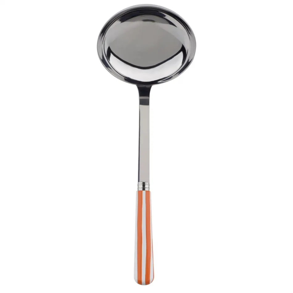 White Stripe Orange Ladle 10.5"