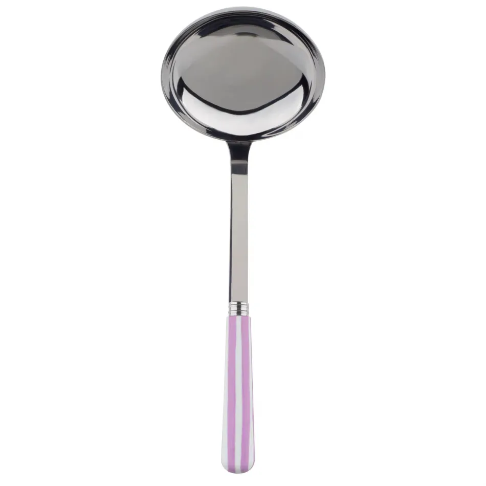 White Stripe Pink Ladle 10.5"