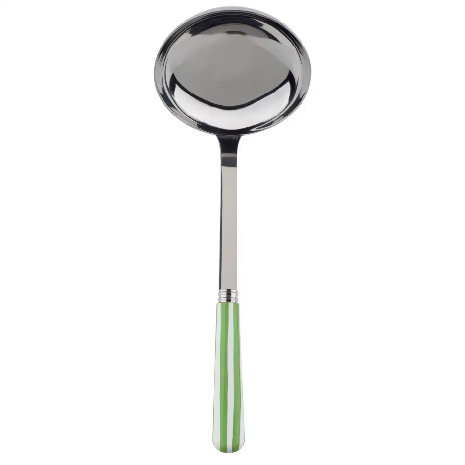 White Stripe Garden Green Ladle 10.5"