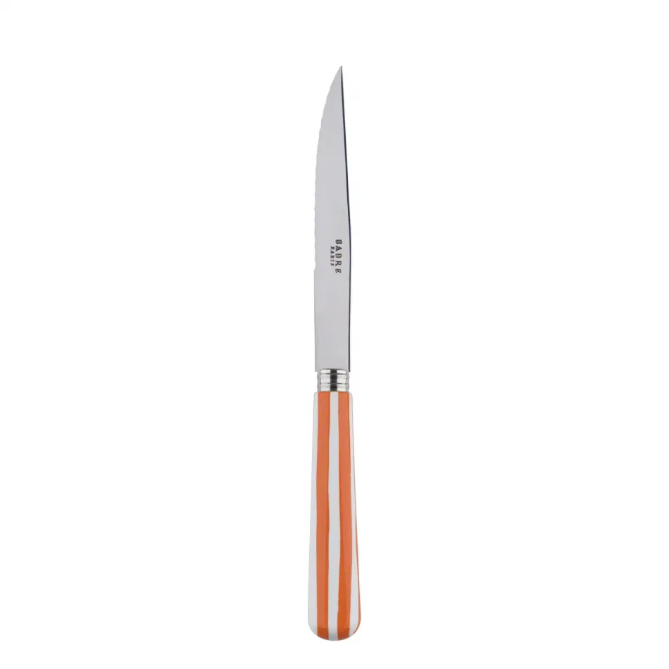 White Stripe Orange Steak Knife 9"