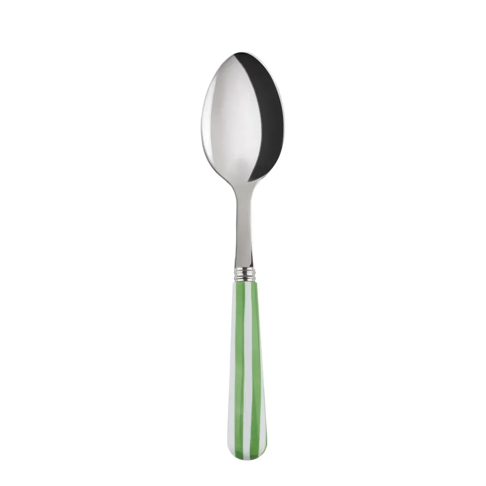 White Stripe Garden Green Dessert Spoon 7.5"